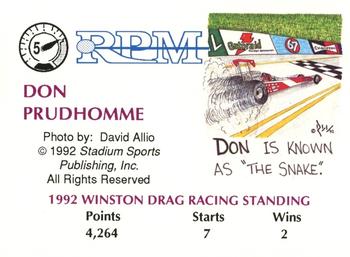 1992 RPM Magazine #5 Don Prudhomme Back