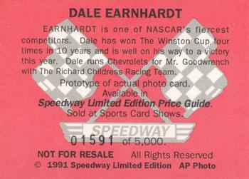 1991 Speedway Price Guide - Prototypes Bronze #NNO Dale Earnhardt Back