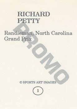 1992 Sports Art Images Promos (unlicensed) #1 Richard Petty Back