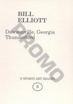 1992 Sports Art Images Promos (unlicensed) #5 Bill Elliott Back