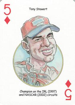 2005 Hero Decks American Racing Heroes Playing Cards #5♦ Tony Stewart Front