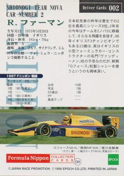 1998 Epoch Formula Nippon #002 Ralph Firman Back