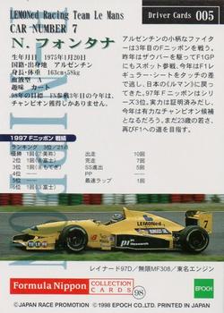 1998 Epoch Formula Nippon #005 Norberto Fontana Back