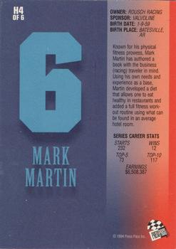 1994 Press Pass - Holofoils - Members Only #H4 Mark Martin Back