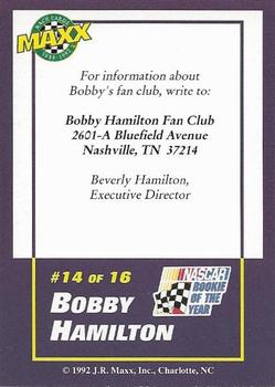 1992 Maxx Bobby Hamilton #14 Bobby Hamilton Back