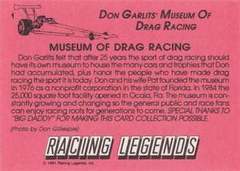 1991 Racing Legends Don Garlits' Museum of Drag Racing #1 Don Garlits' Museum Back