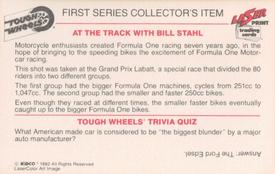1982 Laser Print Tough Wheels  #6 Formula One Motorcycle Back
