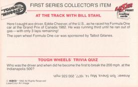 1982 Laser Print Tough Wheels  #9 Formula One Car Back