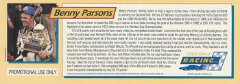 1992 Legends of Racing - Legends of Racing Promo #NNO Benny Parsons Back
