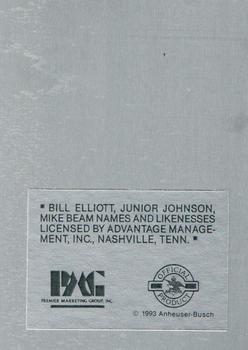 1993 Metallic Impressions Budweiser Racing #NNO Junior Johnson Back