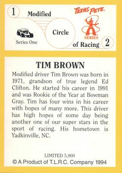 1994 Circle Texas Pete #2 Tim Brown Back