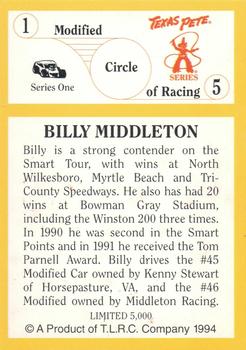 1994 Circle Texas Pete #5 Billy Middleton Back