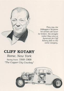 1992 Traks Dirt Hall of Fame #6 Cliff Kotary Front