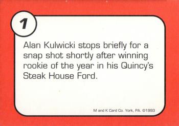 1993 M and K Alan Kulwicki #1 Alan Kulwicki Back