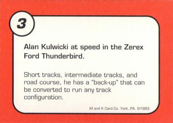 1993 M and K Alan Kulwicki #3 Alan Kulwicki Back
