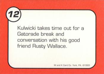1993 M and K Alan Kulwicki #12 Alan Kulwicki / Rusty Wallace Back