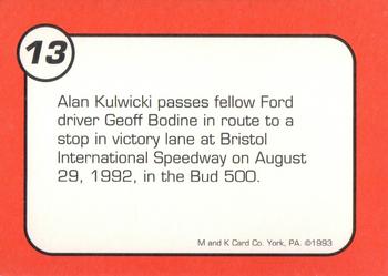 1993 M and K Alan Kulwicki #13 Alan Kulwicki / Geoff Bodine Back