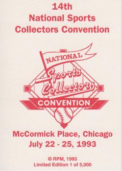 1993 RPM National Sports Collectors Convention #NNO Dale Earnhardt Back