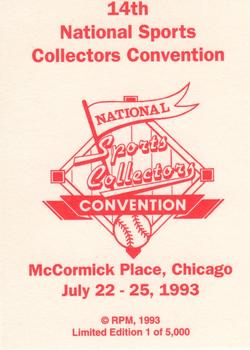 1993 RPM National Sports Collectors Convention #NNO Alan Kulwicki Back
