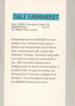 1993 Track Stars #NNO Dale Earnhardt Back
