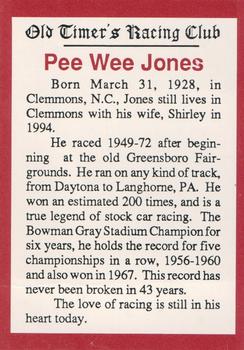 1994 Old Timer's Racing Club #NNO Pee Wee Jones Back