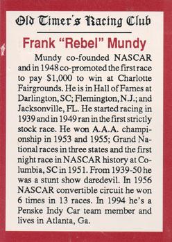 1994 Old Timer's Racing Club #NNO Frank Mundy Back