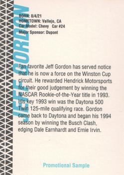 1994 Track Stars (unlicensed) #NNO Jeff Gordon Back