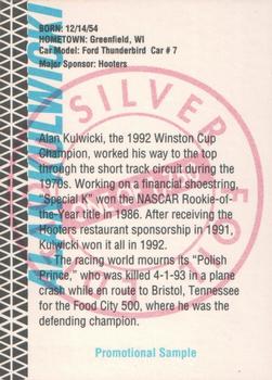 1994 Track Stars (unlicensed) - Silver Foil Edition #NNO Alan Kulwicki Back
