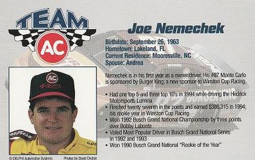 1995 AC Racing #NNO Joe Nemechek Back