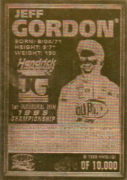 1995 Bleachers 23K Gold Jeff Gordon #NNO Jeff Gordon Back