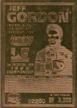 1995 Bleachers 23K Gold Jeff Gordon #NNO Jeff Gordon Back