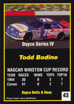 1995 Dayco #43 Todd Bodine Back