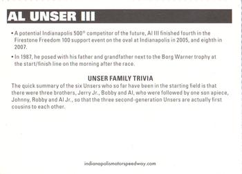 2008 Indianapolis Motor Speedway Unser Family #NNO Al Unser III Back