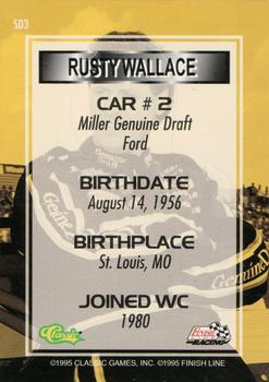 1995 Finish Line - Daytona 500 Standout Drivers #SD3 Rusty Wallace Back