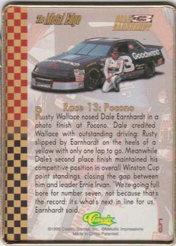 1995 Metallic Impressions Dale Earnhardt 10 Card Tin #5 Dale Earnhardt Back