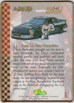 1995 Metallic Impressions Dale Earnhardt 10 Card Tin #6 Dale Earnhardt Back