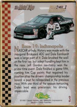 1995 Metailic Impressions Dale Earnhardt 5 Card Tin #3 Dale Earnhardt Back