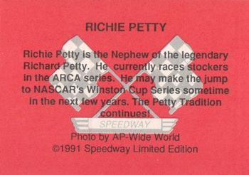 1992 Speedway Limited Edition Number 1 #NNO Ritchie Petty Back