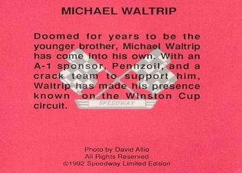1992 Speedway Limited Edition Number 3 #NNO Michael Waltrip Back