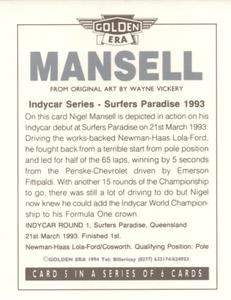 1994 Golden Era Mansell #5 Indycar Series - Surfers Paradise 1993 Back