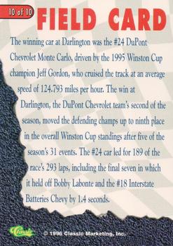 1996 Classic - Race Chase Darlington Prize #10 Field Card Back