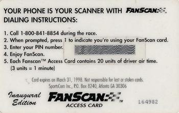 1998 FanScan #NNO Ken Schrader Back