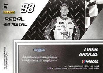 2020 Panini Chronicles - Pedal to the Metal Autographs #14 Chase Briscoe Back