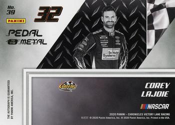 2020 Panini Chronicles - Pedal to the Metal Autographs #39 Corey LaJoie Back