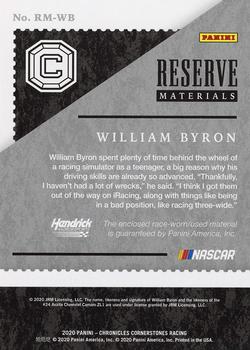 2020 Panini Chronicles - Reserve Materials #RM-WB William Byron Back