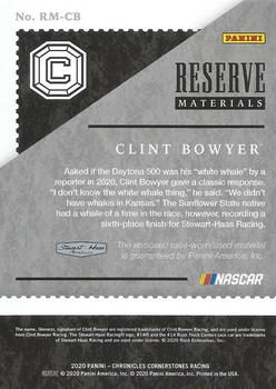 2020 Panini Chronicles - Reserve Materials Holo Silver #RM-CB Clint Bowyer Back