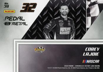 2020 Panini Chronicles - Pedal to the Metal Blue #39 Corey LaJoie Back