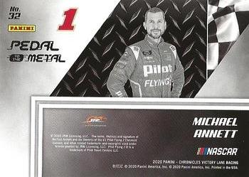 2020 Panini Chronicles - Pedal to the Metal Red #32 Michael Annett Back