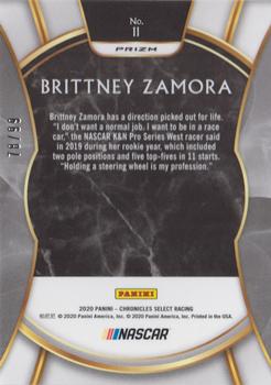 2020 Panini Chronicles - Select Red #11 Brittney Zamora Back