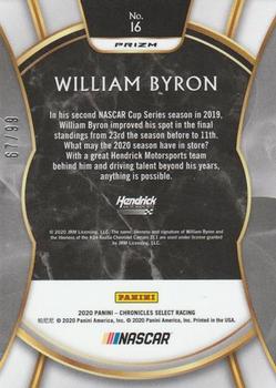 2020 Panini Chronicles - Select Red #16 William Byron Back